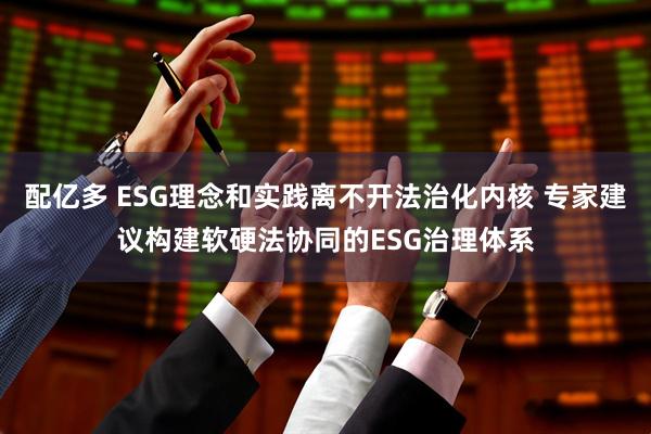 配亿多 ESG理念和实践离不开法治化内核 专家建议构建软硬法协同的ESG治理体系