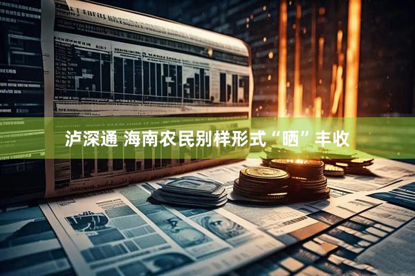 泸深通 海南农民别样形式“晒”丰收
